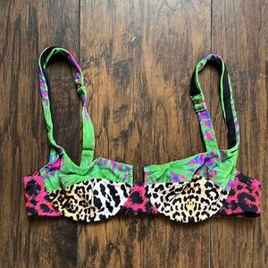 Regina Olga Leopard/Tropical Print Bikini Top